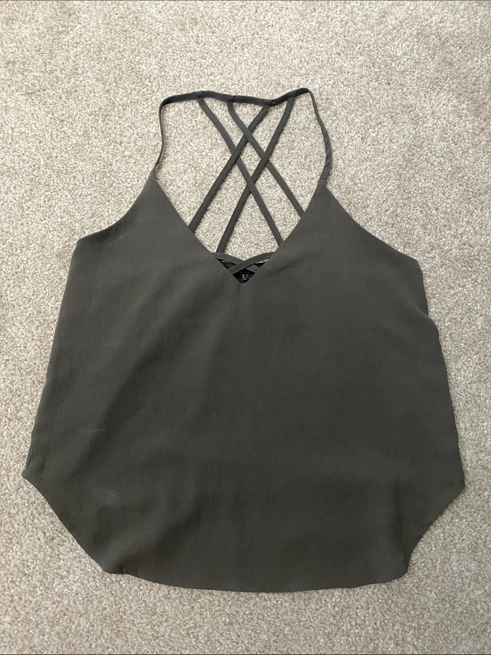 3/$20 Olive Green Crisscross Back Cami Top